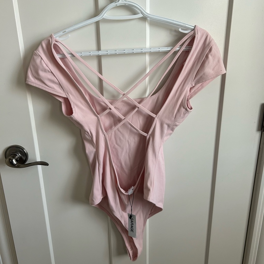 Garage Pink Backless Bodysuit - Picture 3 of 6